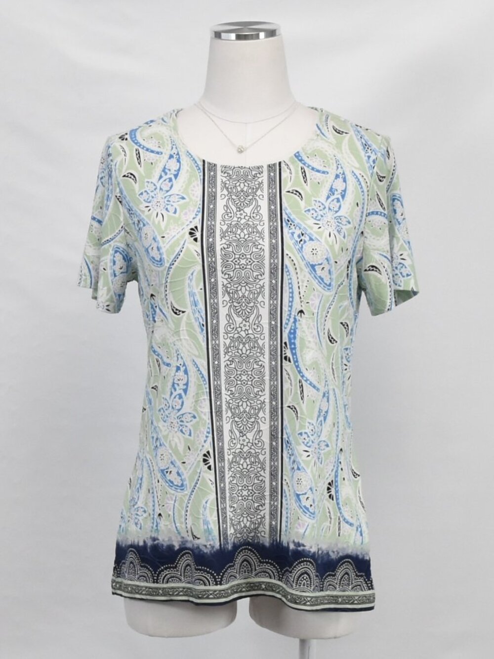 JM Collection Medium Paisley Print Tunic Top